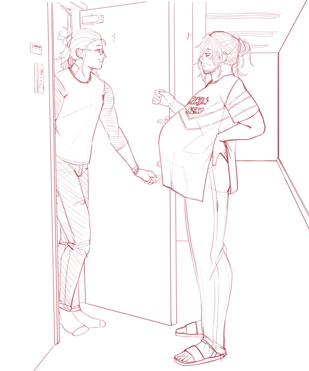 grimmsdark's tweet photo. cw // mpreg + omegaverse

battle omega aizawa who keeps doing acrobatics in his third trimester bc no one can stop him + a sneak peek of some art for the oneshot none of you enablers are stopping me from writing https://t.co/XSnI89MowI