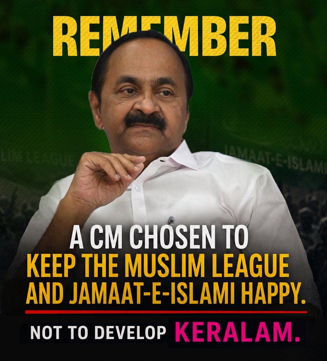 RajeevRC_X's tweet photo. 100 days of the Congress/IUML government in Keralam. 

Zero development.
Failed guarantees.
Extreme appeasement politics.

❌ 4 out of 5 guarantees unfulfilled
❌ Rise in anti-Hindu rhetoric
❌ Insult to Vande Mataram to appease anti-national forces
❌ Violation of the rule of law
❌ Additional Rs 12,500 crore debt
❌ No new jobs or industries
❌ No proper investigation into PSC scams
❌ No action on the Exalogic scam
❌ Complete silence on the Sabarimala gold loot

The @VDSatheesan government has betrayed the trust of our youth, Ayyappa vishwasis, and every law-abiding Malayalee.

Congress/IUML delivered zero development in 100 days. They will not do anything over the next five years either.

This #APAKADAMPolitics is dangerous for Keralam’s future and for India.

#100DaysEnthKitti #ZeroGovernance