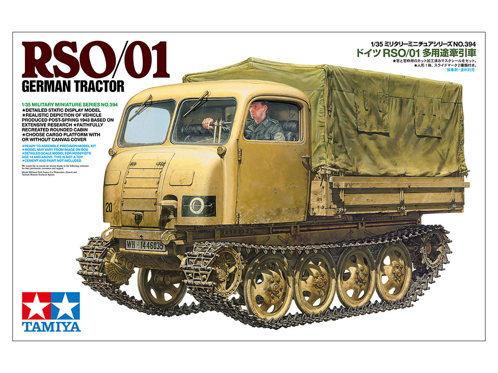 tamiya_plamodel's tweet photo. 【新製品】 #タミヤ 1/35MMシリーズ「ドイツRSO/01多用途牽引車」2026年10月10日ごろ発売。深い積雪や悪路に対応するため開発され物資輸送や火砲の牽引に活躍した車輌。幌を展開した状態と幌骨のみの状態の選択式。操縦手の人形1体や窓の塗分け用カット済みマスクシール付き。 https://t.co/EQ1h4Kujwa https://t.co/bRxcPOGslh