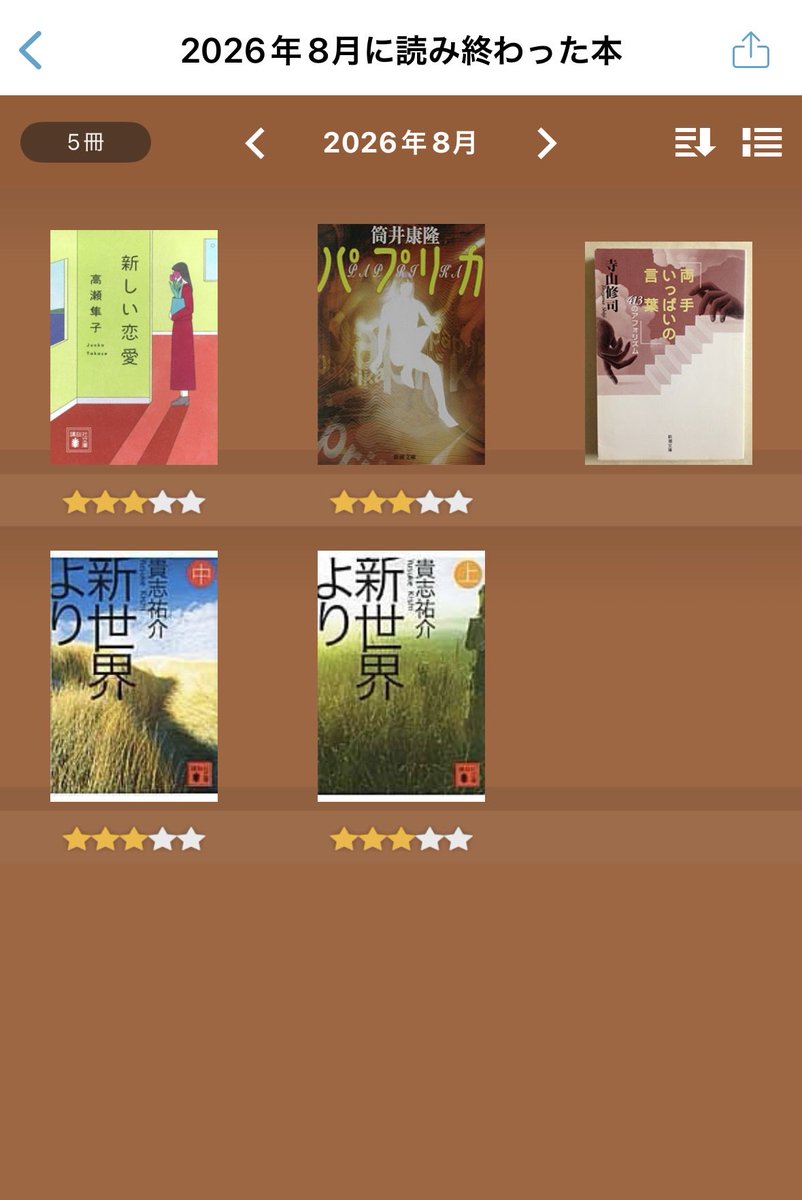 tieere0825's tweet photo. 8月に読んだ本は5冊。
一筋縄ではいかない恋愛。読んでいてモヤモヤさせてくれる「新しい恋愛」が特に読み応えがありました。

#8月の読了本
#読了 https://t.co/tGClXJ5rdw