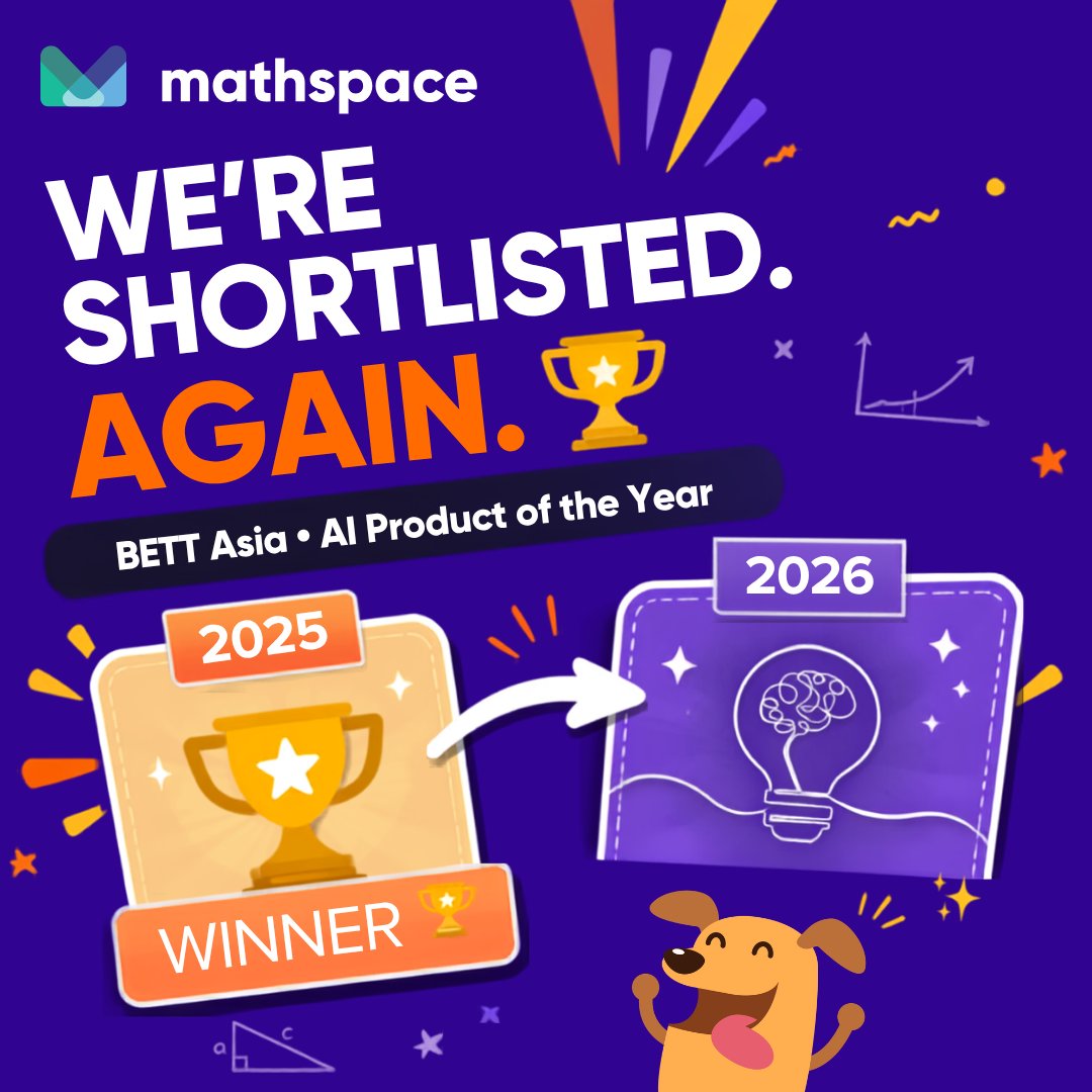 mathspace's tweet photo. We’re heading back to #BETTAsia! 🇲🇾

After winning AI Product of the Year in 2025, Mathspace has been shortlisted again for 2026 🏆

Come say hi at our stall, see what’s new &amp; check out the prizes up for grabs, including Mathspace access worth up to $10K 👀

#Mathspace #EdTech https://t.co/HhroQQssla