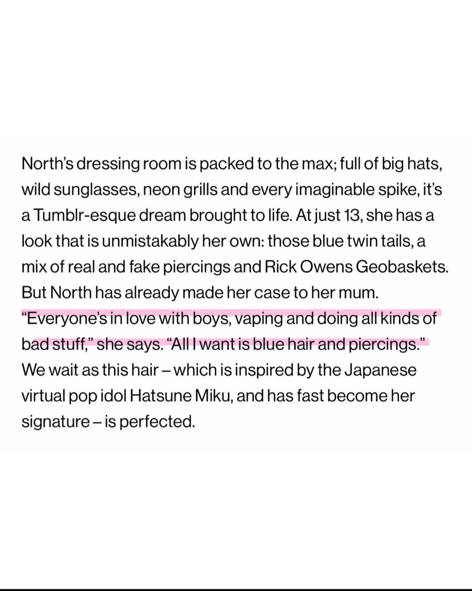 N0rth4ever's tweet photo. @piquitodefinn Its a fake rumor I post real north west news and I'll cite my sources about it plus in @Dazed interview she litterly said this and north has never posted videos with boys her age except for lil nov ore else only indie rappers or big rappers https://t.co/zOrKV5qQmf