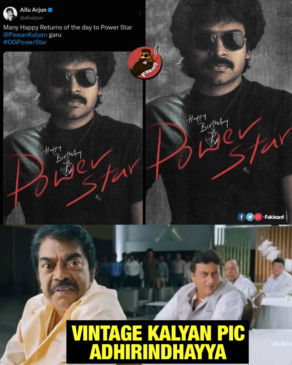 Fukkard's tweet photo. #AlluArjun #OGPowerStar 

#PawanKalyan #HBDJansenaniPawanKalyan https://t.co/ZdpkQyCsMm