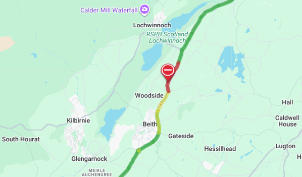 trafficscotland's tweet photo. ❗️NEW ⌚️06:46
🗺️#A737 north of Beith
⛔️The #A737 is ⛔️CLOSED IN BOTH DIRECTIONS⛔️ due to a road traffic collision.
🚗Drivers should use caution on approach and expect delays.
@SWTrunkRoads
Plan your journey at https://t.co/guU3RElWie https://t.co/4DbOwAq8Py