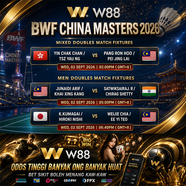 w88horseh's tweet photo. 📣 BADMINTON ODDS Lagi Tinggi BOSS‼️
🏸 BWF CHINA MASTERS
🏸 INDONESIA MASTERS
👉 Claim: https://t.co/1bzrz30pWr
#w88 #w88malaysia #malaysia #badminton #CHINA #BWF #Indonesia #Masters #WorldChampionship #MenangBesar #teammalaysia #betsikit #BonusPercuma #TiadaDeposit #JoinW88 https://t.co/N78Ah7y3K5