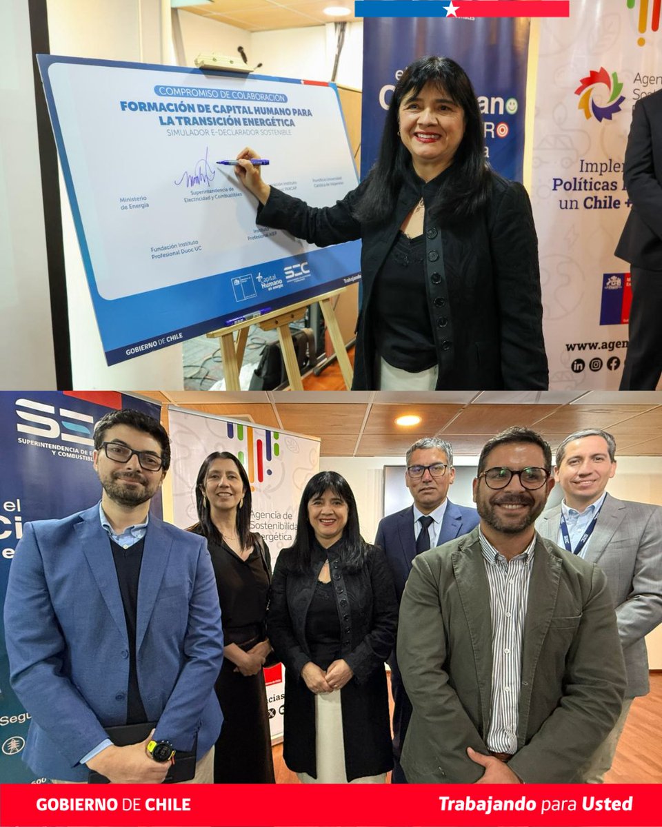 SEC_cl's tweet photo. Ayer, junto al Ministerio de Energía firmamos un compromiso de colaboración con instituciones de educación superior para acercar a estudiantes y docentes el Simulador e-Declarador Sostenible.

Una herramienta que permitirá practicar los procesos TE-4 y TE-6 en un ambiente de aprendizaje, acercando la realidad del sector energético a las aulas.

#SEC #eDeclarador #TransiciónEnergética