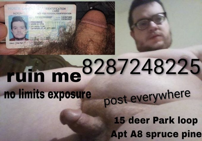 JohnJFreem26583's tweet photo. Ruin my life please 🥺 😂 post everywhere online and print it out 🙏 #sph #exposed #ruined #ruinme #public #publicdomain #nude #fag #gay #webslut #callhim #porn #naked #outed #shamed https://t.co/Onwxz4aBFE