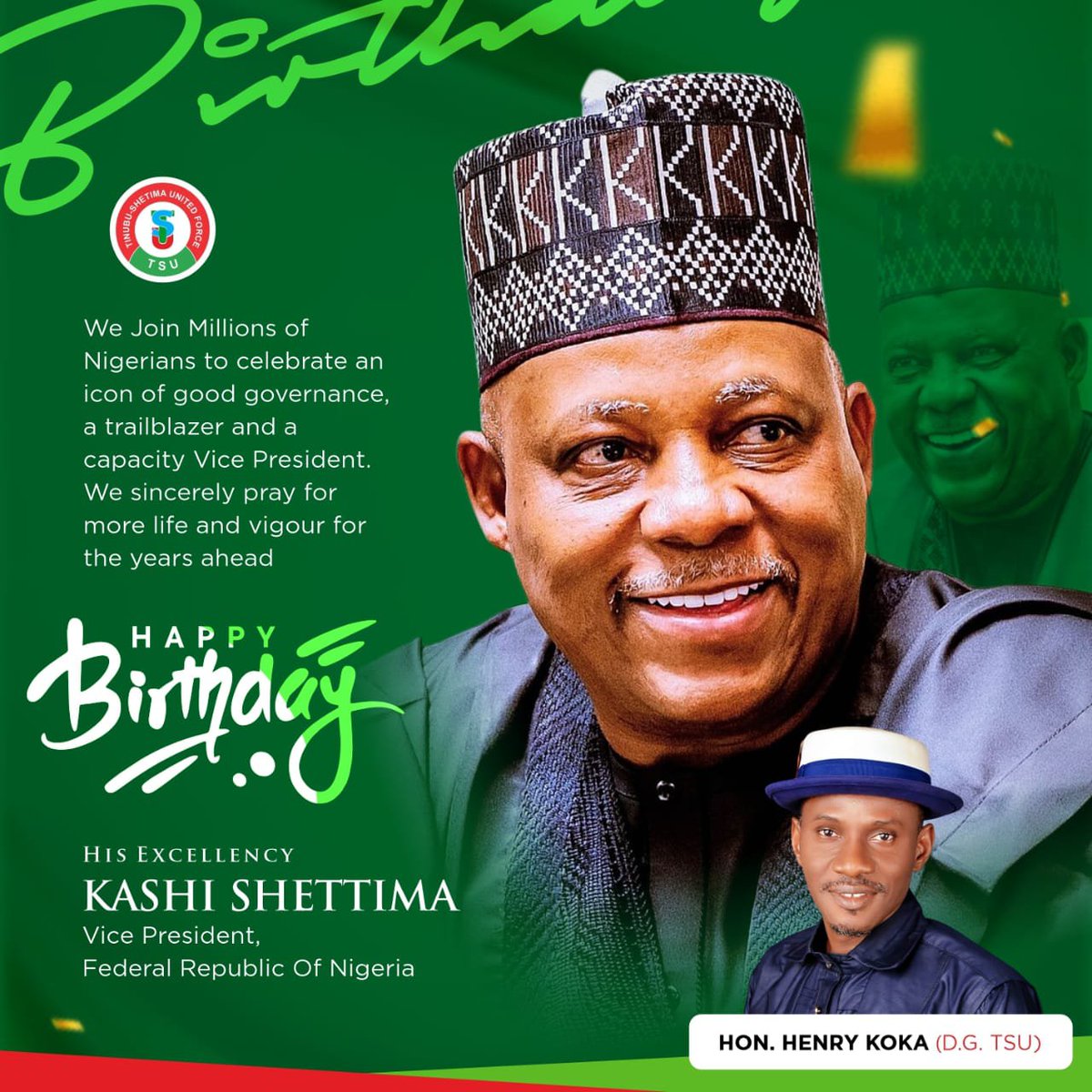 kokaHenry50's tweet photo. Happy Birthday 60th to His Excellency @officialSKSM
@KashimSM

May God Protect and Bless Him with Longer Life and Good Health, Give Excellency His Heart desires AMEN. https://t.co/ZtPOAx3v3X