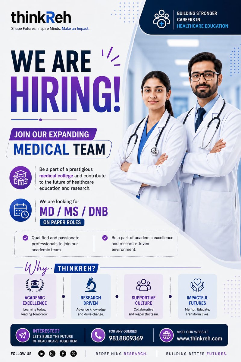 Think_Reh's tweet photo. Doctors, your next career move starts here!

🚨 Apply NOW — send your CV today and get shortlisted for the opportunity. https://t.co/BdPGlSpSK8