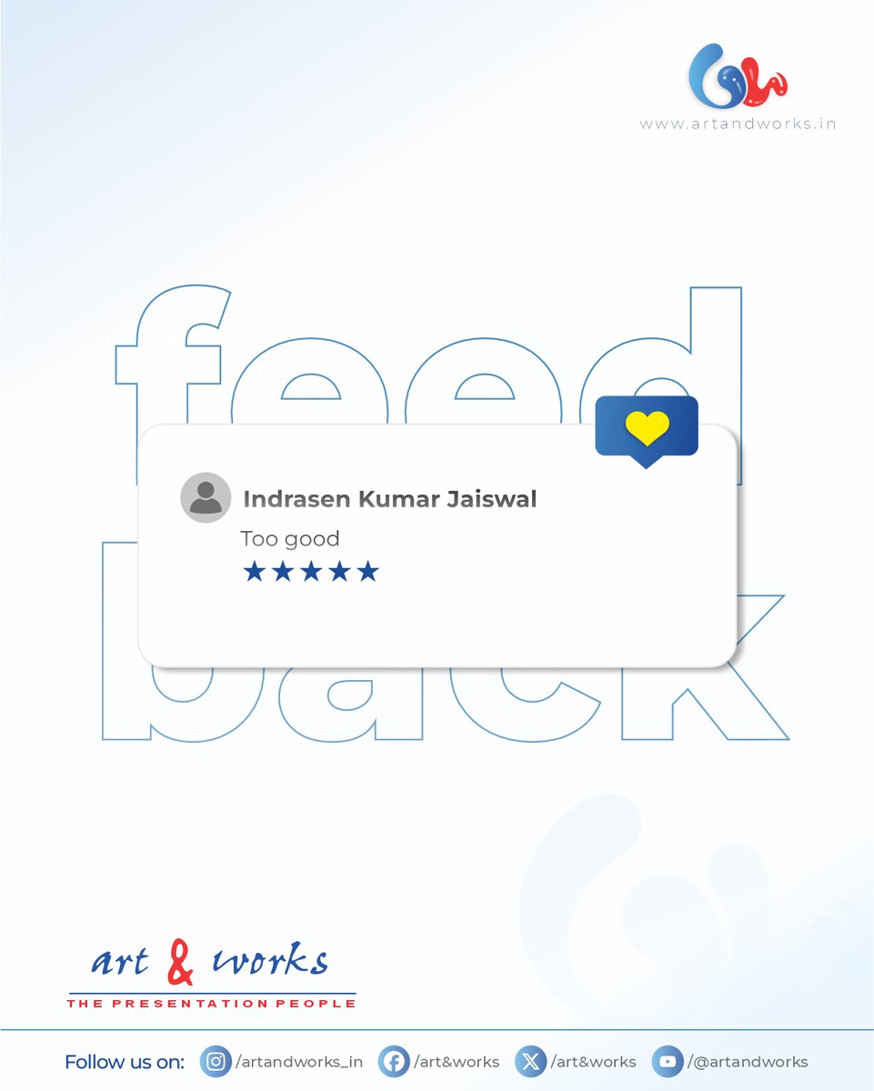 ArtandWorks_in's tweet photo. Reviews & Feedback
.
Art & Works — The Complete Creative & Event Solutions Partner.
#artandworks #art&works #feeback #artandworks.in #CreativeTeam #eventmanagement #MediaProduction #BiharEvents #Patna #Bihar#besteventmanagementcompanyinpatna #besteventmanagementcompanyinbihar https://t.co/HrIlVc4X0r