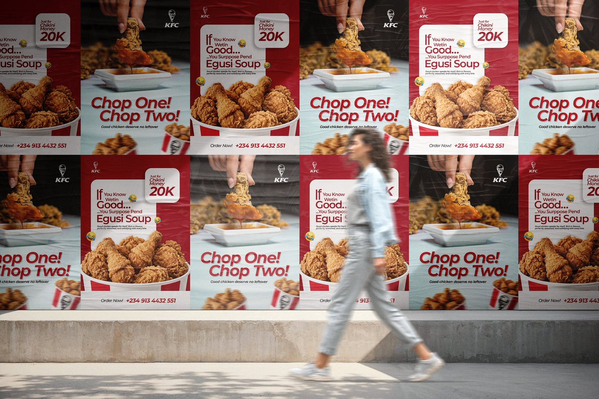 AkinpeluKuham's tweet photo. Let's quench this craving. Enough is enough 😁😂
@kfc knows the way to our hearts.
#visualdesign #brandidentity
#kfcchicken https://t.co/K4nMGmZRDc