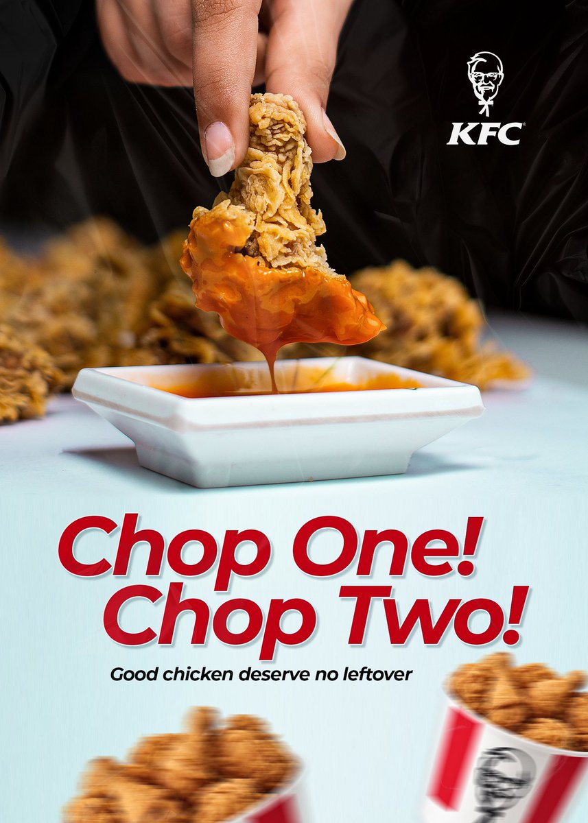 AkinpeluKuham's tweet photo. Let's quench this craving. Enough is enough 😁😂
@kfc knows the way to our hearts.
#visualdesign #brandidentity
#kfcchicken https://t.co/K4nMGmZRDc