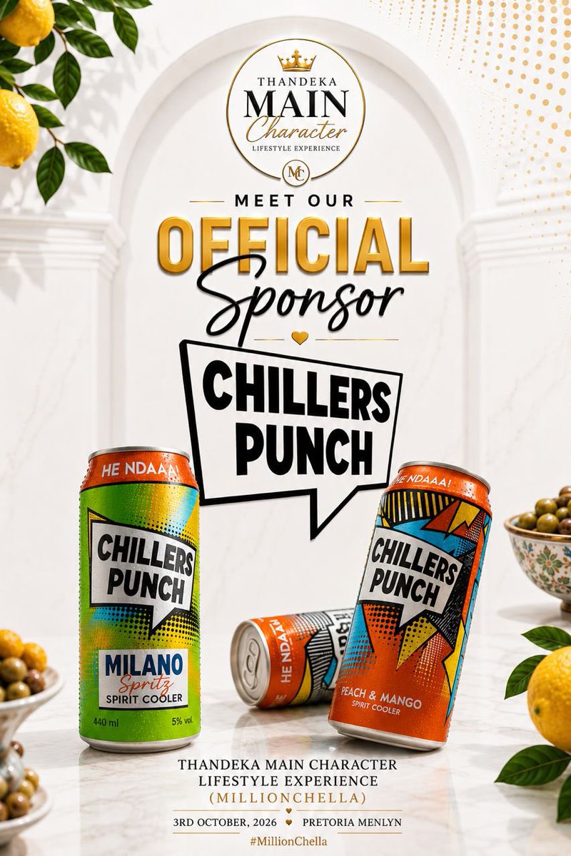 Athena22438164's tweet photo. When the time is right… Milano Spritz to the WORLD! 💚🇮🇹✨ Our official sponsor @ChillersPunch and we couldn’t be more excited! 🫶🏼🥂#MillionChella 

CHILLERS WITH THANDEKA 
CHILLERS PUNCH X THANDEKA 
#MainCharacterLifeStyleExperience
#ChillersPunchXMillionChella https://t.co/CzaN1u4CGB