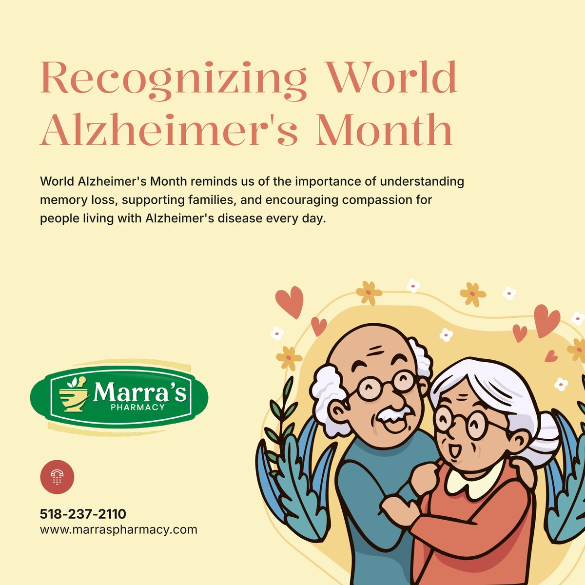 PharmacyMarras's tweet photo. 💜 This month highlights the importance of awareness, understanding, and ongoing support for individuals and families affected by Alzheimer's disease. Every conversation helps increase knowledge and compassion. 🧠💜🌎
 
#WorldAlzheimersMonth #AlzheimersAwareness #BrainHealth https://t.co/yTx3mGcOhQ