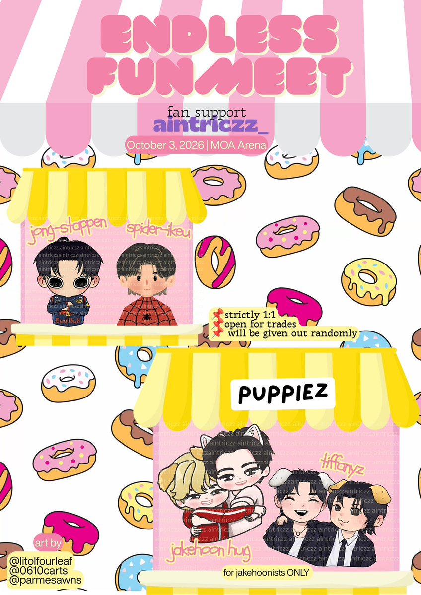 aintriczz_'s tweet photo. Enhypen Dunkin Endless Funmeet 
fan support by: aintriczz_ 

🩷💛random set of sticker flakes 💛🩷

🍩 like &amp; rt
🍩 strictly 1:1 (limited qty)
🍩 open for trades (DM me) 
🍩 show any voting/streaming proof to claim

#DunkinPH_ENDLESS #ENDLESSFunmeet
#ENHYPEN https://t.co/UsBjW4AvQ8