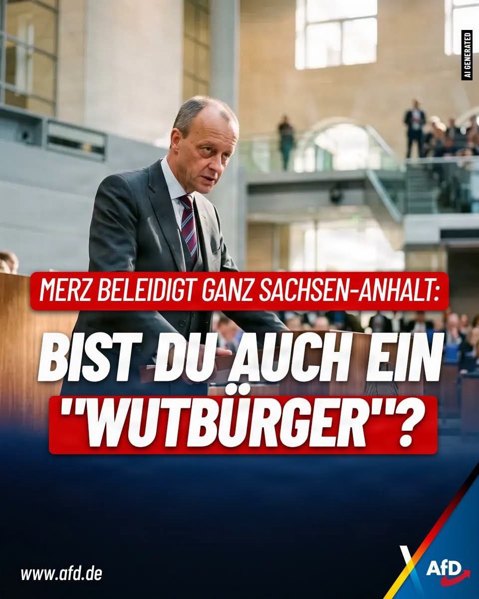 kripp_m's tweet photo. Er hat es schon wieder getan: In einem Interview erklärte Friedrich Merz, Sachsen-Anhalt dürfe kein "Experimentierfeld für Wutbürger" werden. 

❗️👉Weniger Respekt vor den Bürgern hatte wohl noch kein Bundeskanzler vor ihm. https://t.co/SxRFYsnC35