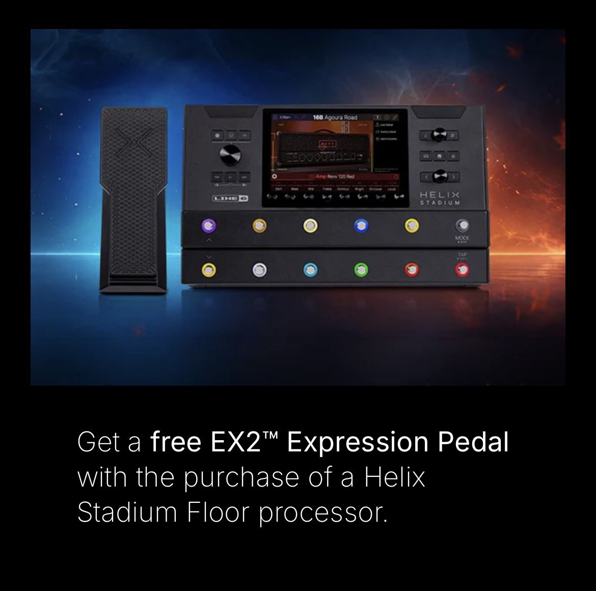 teketeke100man's tweet photo. えっ、マジ？

Helix Stadium Floor プロセッサーをご購入いただくと、EX2™ Expressionペダルを無料でプレゼントいたします。
#Helix Stadium Floor
#LINE6 https://t.co/BXKpuvsb9z