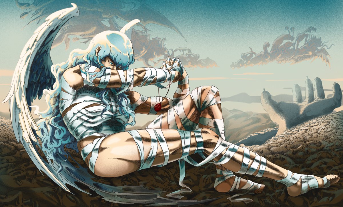 LoHikaru's tweet photo. Griffith 
(print for the Nikifilini brand) 
#Berserk https://t.co/AlohXhYVRK
