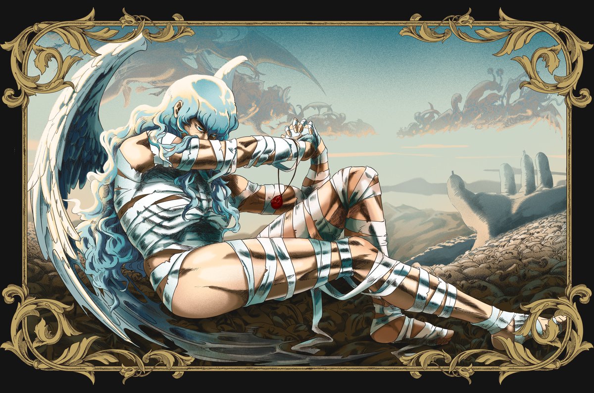 LoHikaru's tweet photo. Griffith 
(print for the Nikifilini brand) 
#Berserk https://t.co/AlohXhYVRK