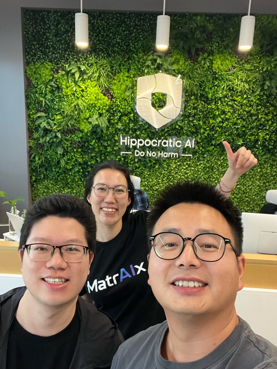 MatrAIx2026's tweet photo. Dr.@XiaominLi98 and Dr. @YuexingHao delivered an invited talk at @hippocraticai, a healthcare AI unicorn, and sharing some of the work and technology behind @MatrAIx2026 with 50+ attendees.

They discussed how simulated users and AI personas can enable new ways to evaluate and understand AI systems and digital products.

Many thanks to Steven (Jiayuan) Ding, PhD and the Hippocratic AI team for the invitation, warm welcome, and great discussion!

#AI #HealthcareAI #Agents #AIResearch #Evaluation #MatrAIx