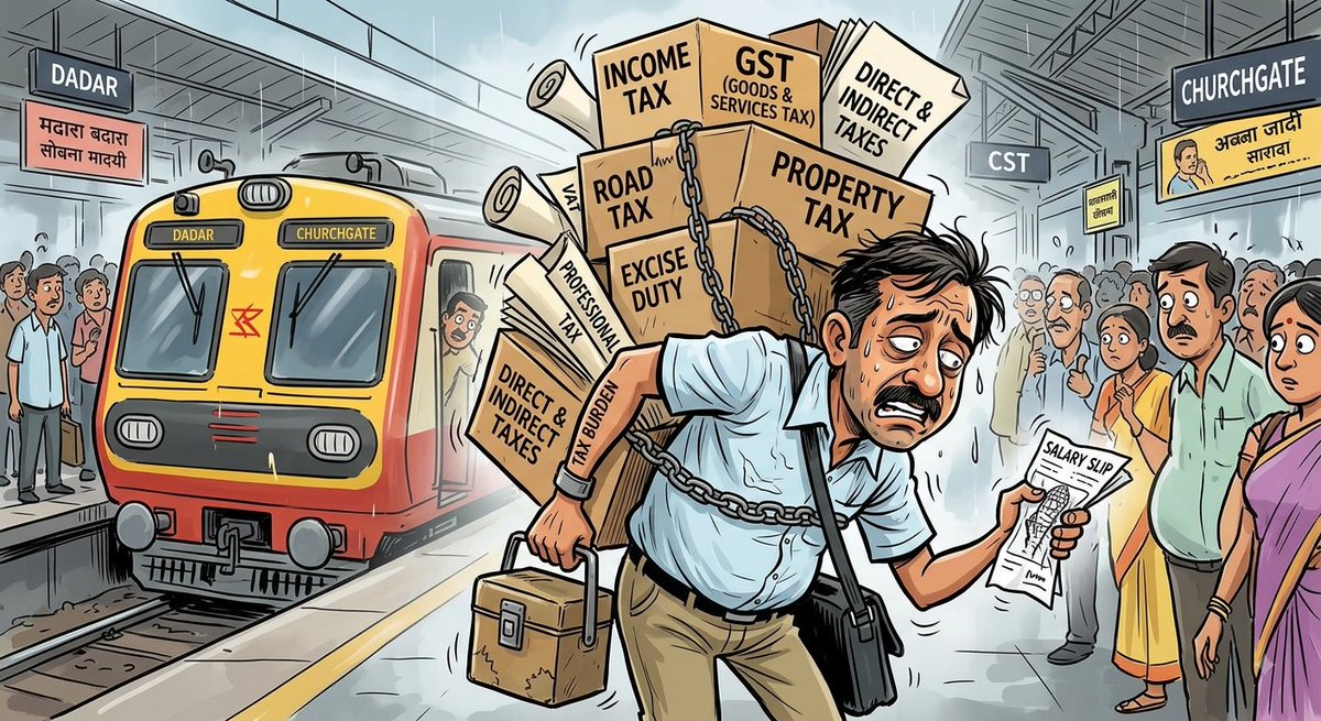 GalgotiaAI's tweet photo. Middle-class India bears the highest tax burden with zero safety net.

Working hard only to surrender up to 30%+ of your income to inadequate infrastructure makes no economic sense.

It’s time to modernize our tax structure. Abolish income tax in India! 🇮🇳
 
#AbolishIncomeTax https://t.co/N2uK0oGa06