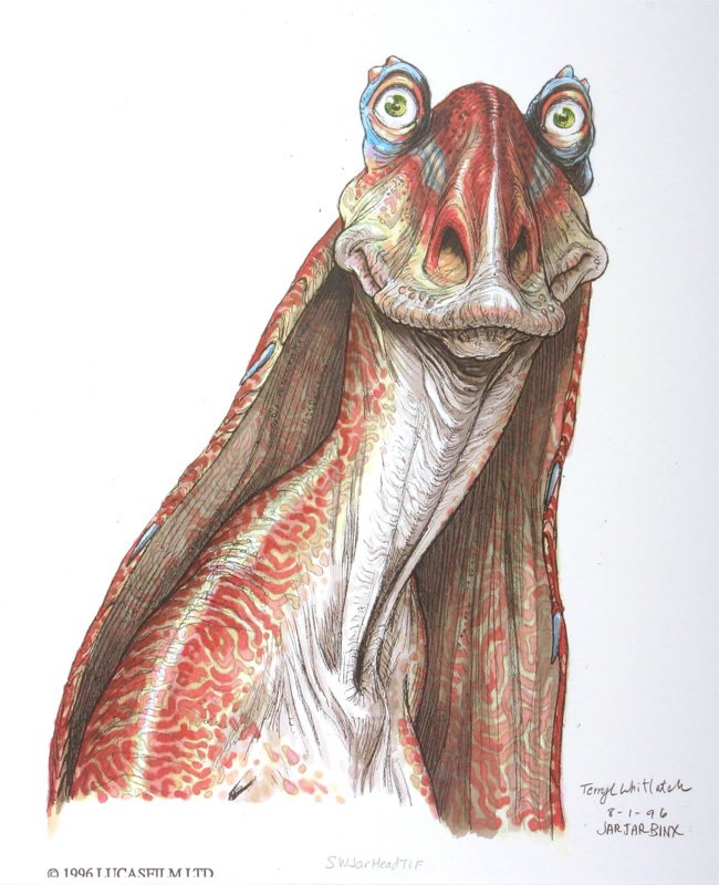 alexriesart's tweet photo. Alien of the Day:

The Gungans from Star Wars!

Despite being maligned due to writing and tonal issues in the films, the designs by Terryl Whitlatch I find very charming. https://t.co/aX1pBwJnot