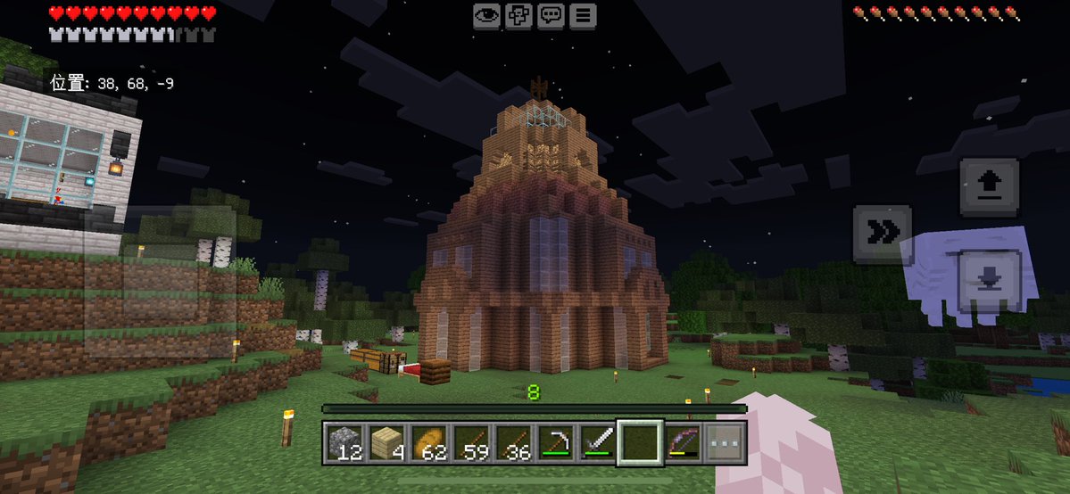 amaneleon's tweet photo. #マイクラ建築
  #マイクラ

 サバイバルで、図書館の外装完成！
色んな人に素材集め手伝ってもらって感謝ー
あとは内装だけだ、皮めちゃいるやん https://t.co/dfcZRBIthw