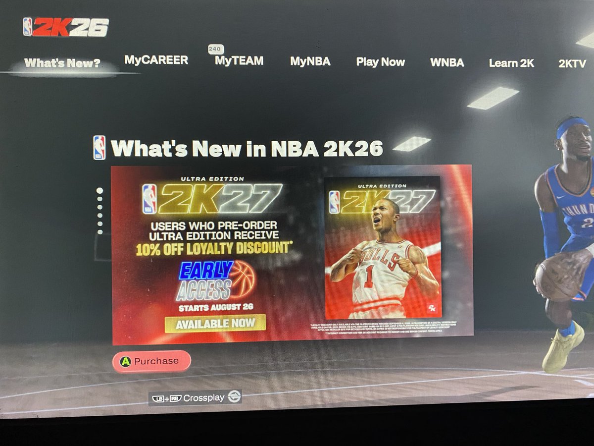 TheGreenAhrow's tweet photo. @Ronnie2K @Beluba nba 2k26 menu forced me to pay the nba 2k27 ultra edition without my consent please give me my refund asap… i thought i scrolled to mycareer on  the right and i didn’t while i pressed the A button on the what’s new tab. and it says it was purchased…no warning https://t.co/cYj3uWyiAL