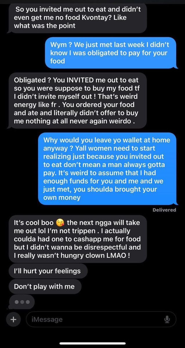 Heyseeto's tweet photo. She got mad because he didn’t pay for her food on their FIRST DATE… 😭😭 https://t.co/O6KQyI9zAd