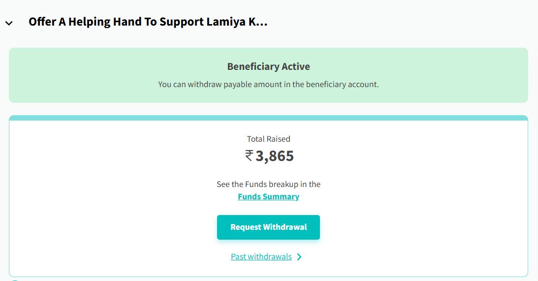 tauheedpm's tweet photo. @ketto
I raised a meagre ₹3,865 for a needy person through your platform. Your system now says only ₹1,729.18 is payable. https://t.co/WMdG9uins3