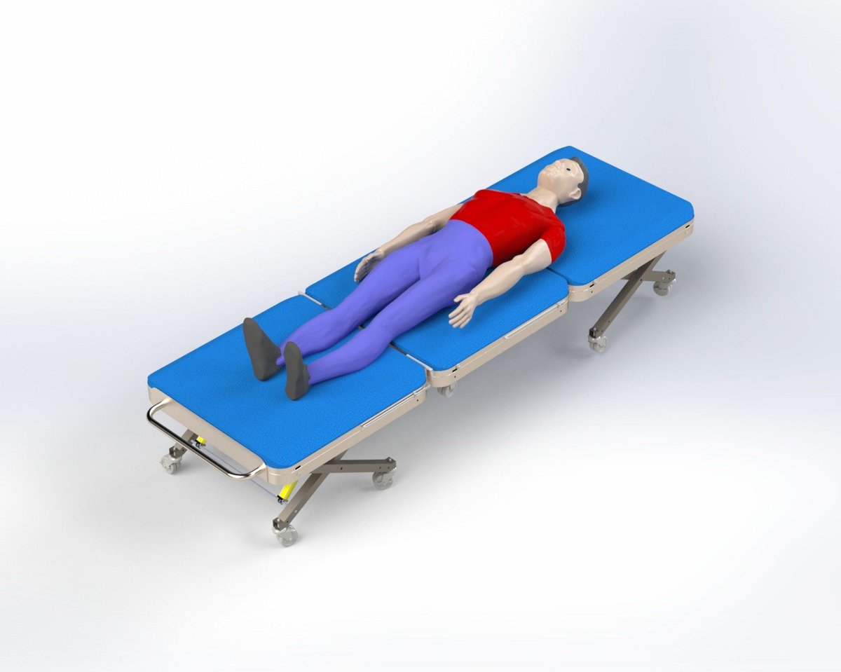 Mechoryx's tweet photo. MULTI-PURPOSE FOLDABLE STRETCHER

A compact, mechanically engineered stretcher designed for patient comfort, mobility, and versatile positioning. Its foldable modular structure, reinforced frame, adjustable supports, and 360° caster wheels provide stability, easy manoeuvrability, and efficient storage and transport.

Developed for durability, ergonomic operation, validated prototyping, and production-ready manufacturing.

#MechanicalEngineering #MechanicalDesign #MedicalEngineering #MedicalDeviceDesign #ProductDesign #ProductDevelopment #IndustrialDesign #MechanismDesign #CADDesign #SolidWorks #DFM #DesignForManufacturing #ManufacturingEngineering #MedicalDevices #HealthcareEngineering #ErgonomicDesign #StructuralDesign #PrototypeDevelopment #PrototypeValidation #RapidPrototyping #3DPrinting #EngineeringDesign #ProductEngineering #Manufacturing #MechanicalSystems #MobilityDesign #MedicalEquipment #EngineeringSolutions