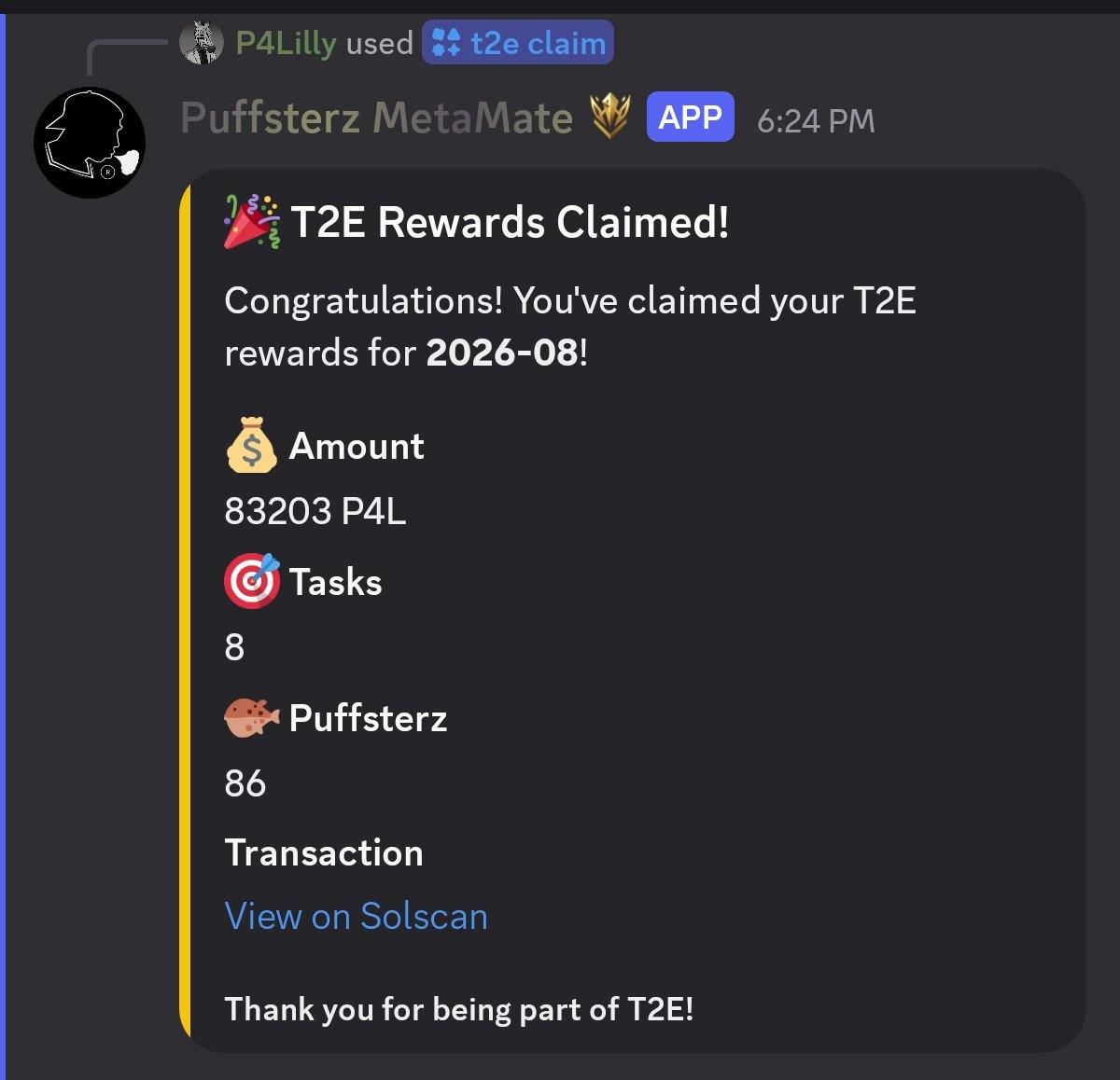 MorLillyNFT's tweet photo. Gm X. 🌸

Just claimed my $P4L drop from Puffsterz discord server. 🎁

Don't forget to claim yours! 

No vibe tribe girl pic today haha just the claim. 👀

Let's make NFTs great again. 🙏🏻💎

@puffsterznfts https://t.co/tdnlYaQm7V