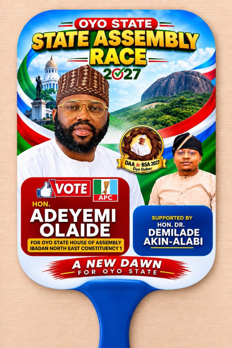 HonDemilade's tweet photo. Get familiar with these faces and the offices they are running for. 

Honourable Abass Adeyemi Oseni - Oyo south senatorial district. 
For senate 

Honourable Ibraheem iyiola 
Federal constituency 

Honourable Adeyemi Olaide 
For Oyo state house of assembly 
Ibadan North east constituency 1 

Vote 🗳️For Governor 
Barrister sharafadeen Alli 

Vote 🗳️His Excellency- The president of the federal republic of Nigeria 

President Bola Ahmed tinubu for Second term. 

Ably supported by Honourable Demilade Akin Alabi 

Vote APC