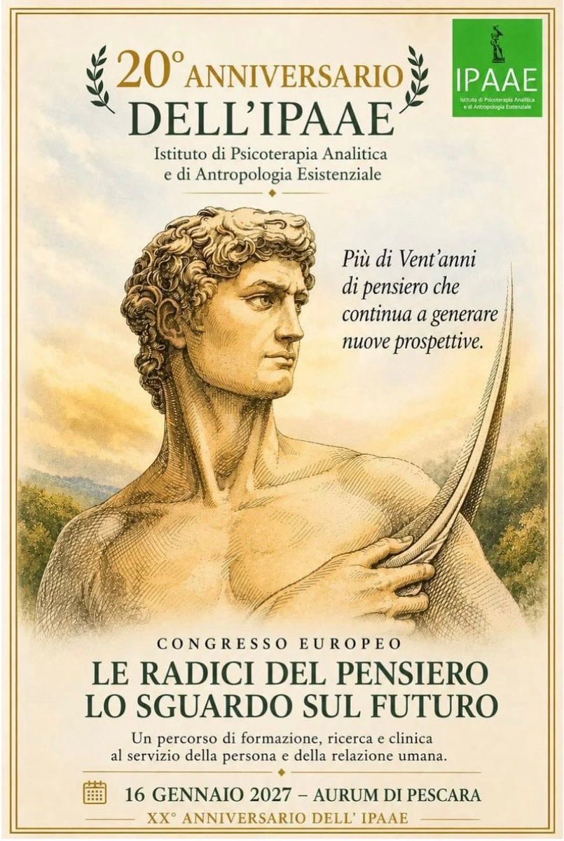 OSSEeuropa's tweet photo. Celebriamo il XX° Anniversario della nostra Scuola con un evento scientifico europeo: “Le radici del pensiero, lo sguardo sul futuro”. Un confronto sul presente e sul futuro della psicoterapia. Programma a breve. Iscrizioni: ipaaepescara@gmail.com https://t.co/gzDRKKaz2B