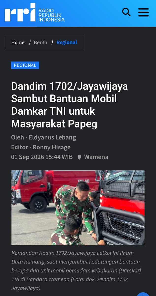 junjunjunaed's tweet photo. Dedikasi pengabdian TNI untuk Merah Putih tak pernah padam, berperan sebagai ujung tombak pengembangan di segenap sudut Nusantara.
TakPernah Lelah Membantu https://t.co/quTxlwsBJJ