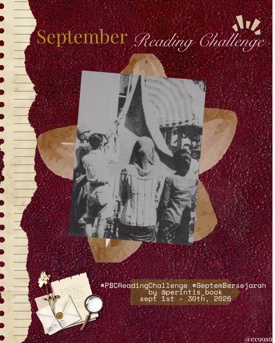 ee99so's tweet photo. โ๏ธ๐ชท september reading challenge ! ๏น โกโก
september line-up: reading 3 historical books. timeline: sept 1st โ 30th. โ โณโจ
#SeptemBersejarah #PBCReadingChallenge
by @perintis_book โ^. .^โโ https://t.co/u969wZdaE4