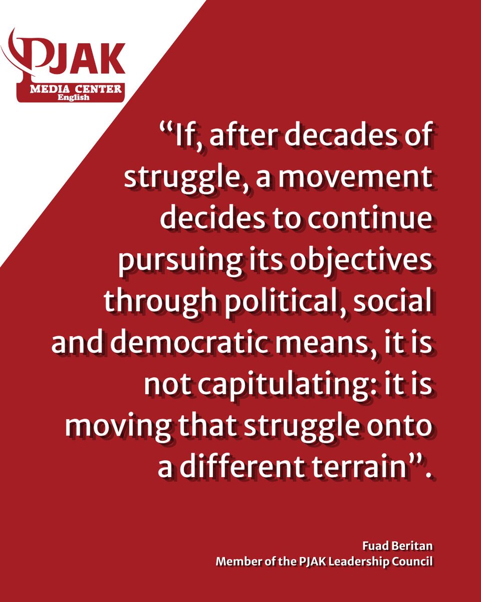 PjakMedia's tweet photo. 🗞️Fuad Beritan speaks with @ilmanifesto about the future of the Kurdish struggle, the transition from armed resistance to democratic politics, developments in #Rojava, #Turkey and #Iran.

Full interview: https://t.co/aXNKjGRTsC https://t.co/ejVaMHyAOI