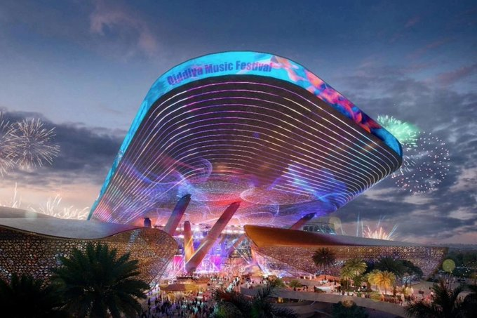 Nachez98's tweet photo. 🤯 Otra vista de THE BLADE, la curva 1 del futuro circuito de F1 de Qiddiya

🏗️ A 70 METROS de altura, como un edificio de 20 plantas

🇸🇦 Y alrededor están levantando, en mitad del desierto, Qiddiya City:

🗺️ 360 km² de ciudad, más de 3 veces Walt Disney World
🏠 +500.000 residentes permanentes
🎟️ +40M de visitas anuales

🎢 Parque de atracciones, parque de Dragon Ball, distrito eSports… y el circuito de F1 atravesando la ciudad. Locura

📸 @ahmed_baokbah