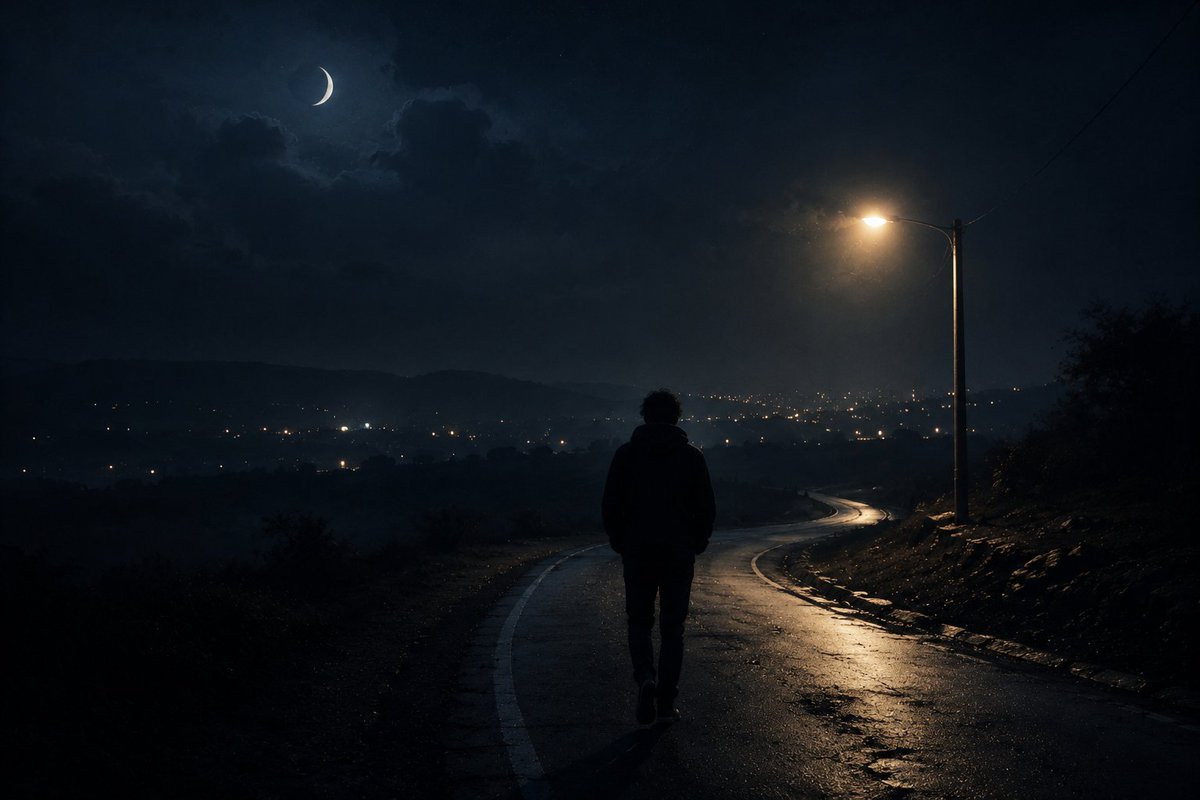 Echoes_Of_Alone's tweet photo. रौशनी दूर थी… रास्ता ख़ामोश था‚
और मैं –बस चलता रहा।। 🌙🖤

#EchoesOfAlone #silence https://t.co/6JQ4zlSiKn