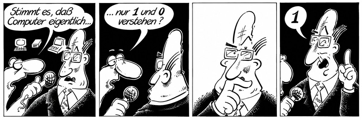 Retrojournal_de's tweet photo. 💾 Stimmt es eigentlich, dass Computer nur 1 und 0 verstehen?
Die eindeutige Antwort: „1“ 😂
Computerhumor aus dem Happy Computer Sonderheft 9/86.
#HappyComputer #RetroComputing #ComputerHumor #1986 https://t.co/h8Xlkry3PQ