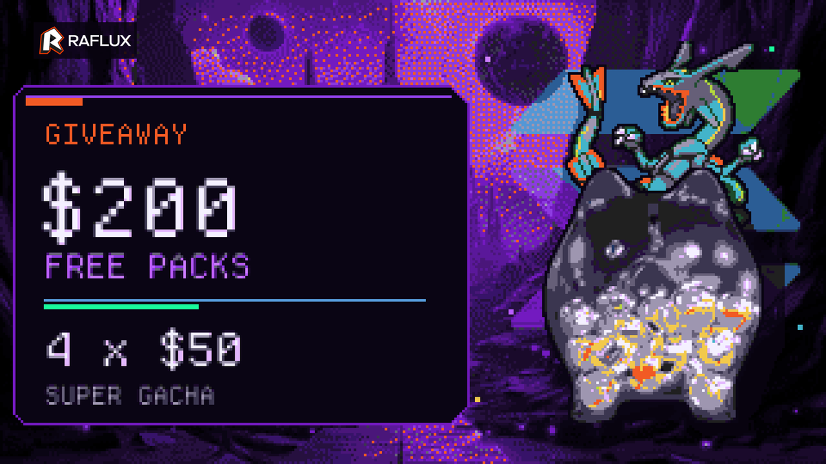 Raflux_io's tweet photo. It’s Solana Activation Week 🎉

We’re giving away $200 total in Shark Super Gacha packs.

To enter:
1. Comment your most wanted card
2. Tag a collector friend

⌛️ 4 winners announced in 24 hours.