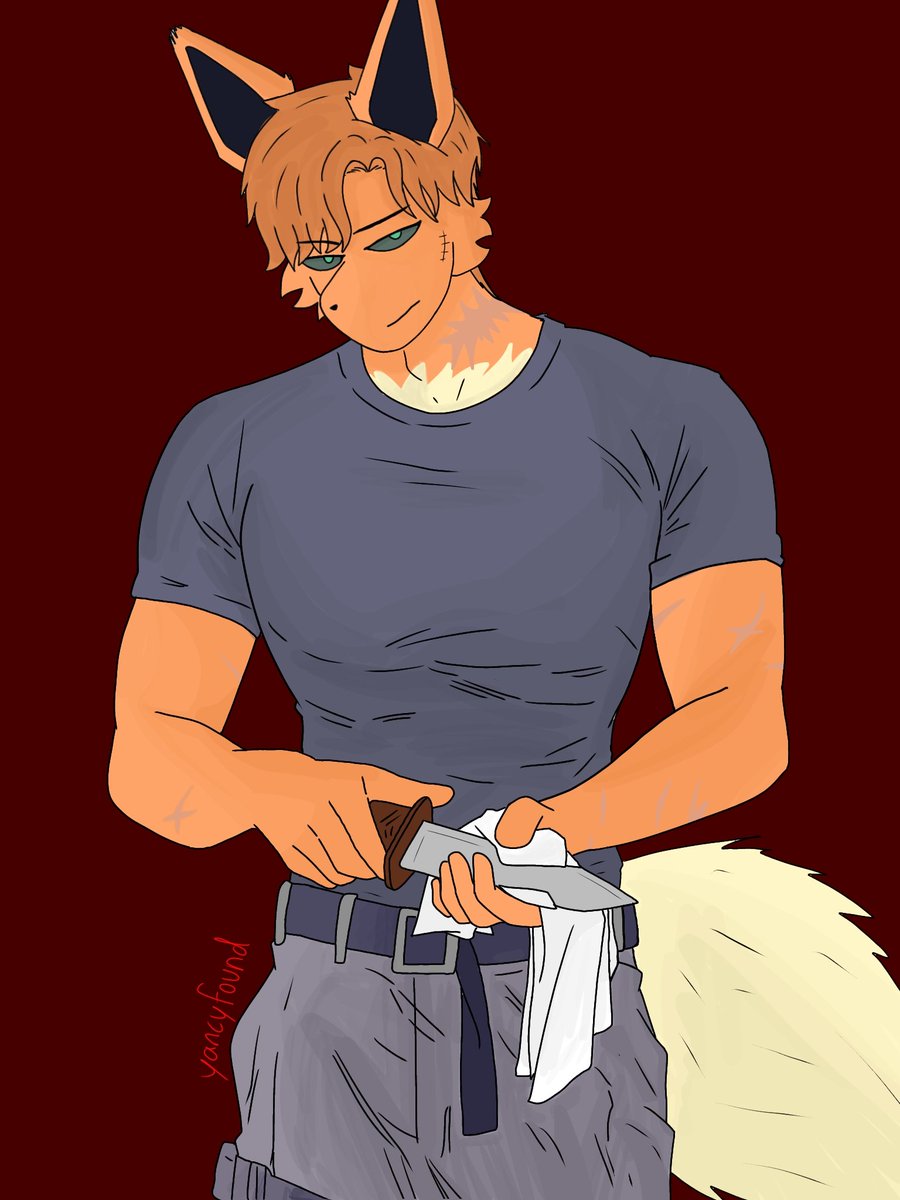 AnomalousStuff's tweet photo. Hey, I drew my Flareon.

His name is Blake. He's... a retired military special forces officer who went through some deep shit. I'm talking Call of Duty level of trauma.  

#pokemon #pokemonart #artsupport #digitalart #art #furry #furryart #flareon #oc #originalcharacter #ocart https://t.co/E353vcs3AG