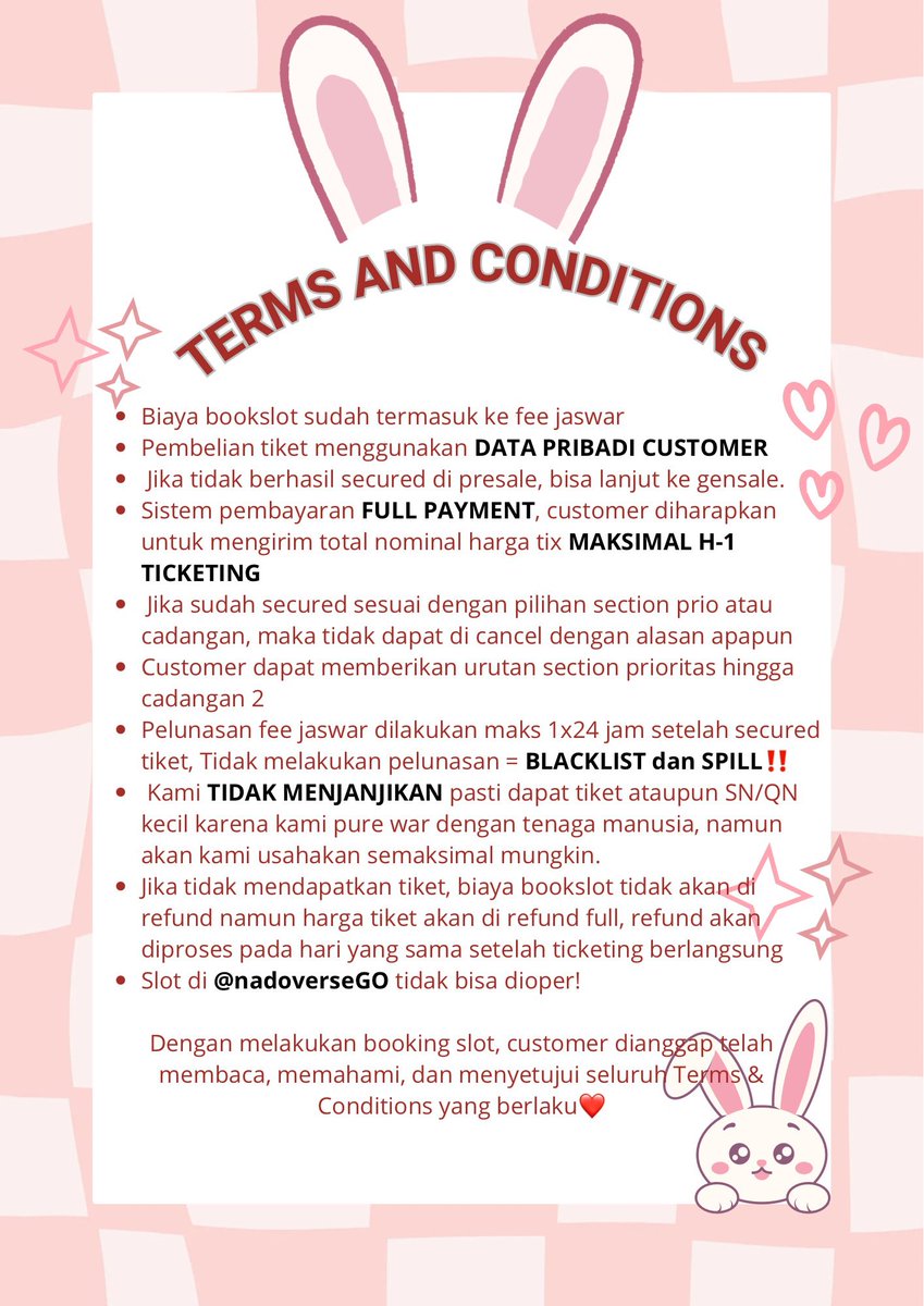 nadoverseGo2's tweet photo. ｡.✿`°¤,¸.•* OPEN PO JASTIP WAR TICKETING STEAL THE WIND - TXT IN JAKARTA

✅Memakai data pribadi
✅Payment fee after secured 
💯Trusted 
⚠️Open for presale &amp; gensale
💌Dm for detail 

Link gform : https://t.co/M8dwuDClVP

Tags wts wtb jaswar jastip txt
#TXT_STILL_THE_WIND #TXT https://t.co/Mq5vHo1FyM