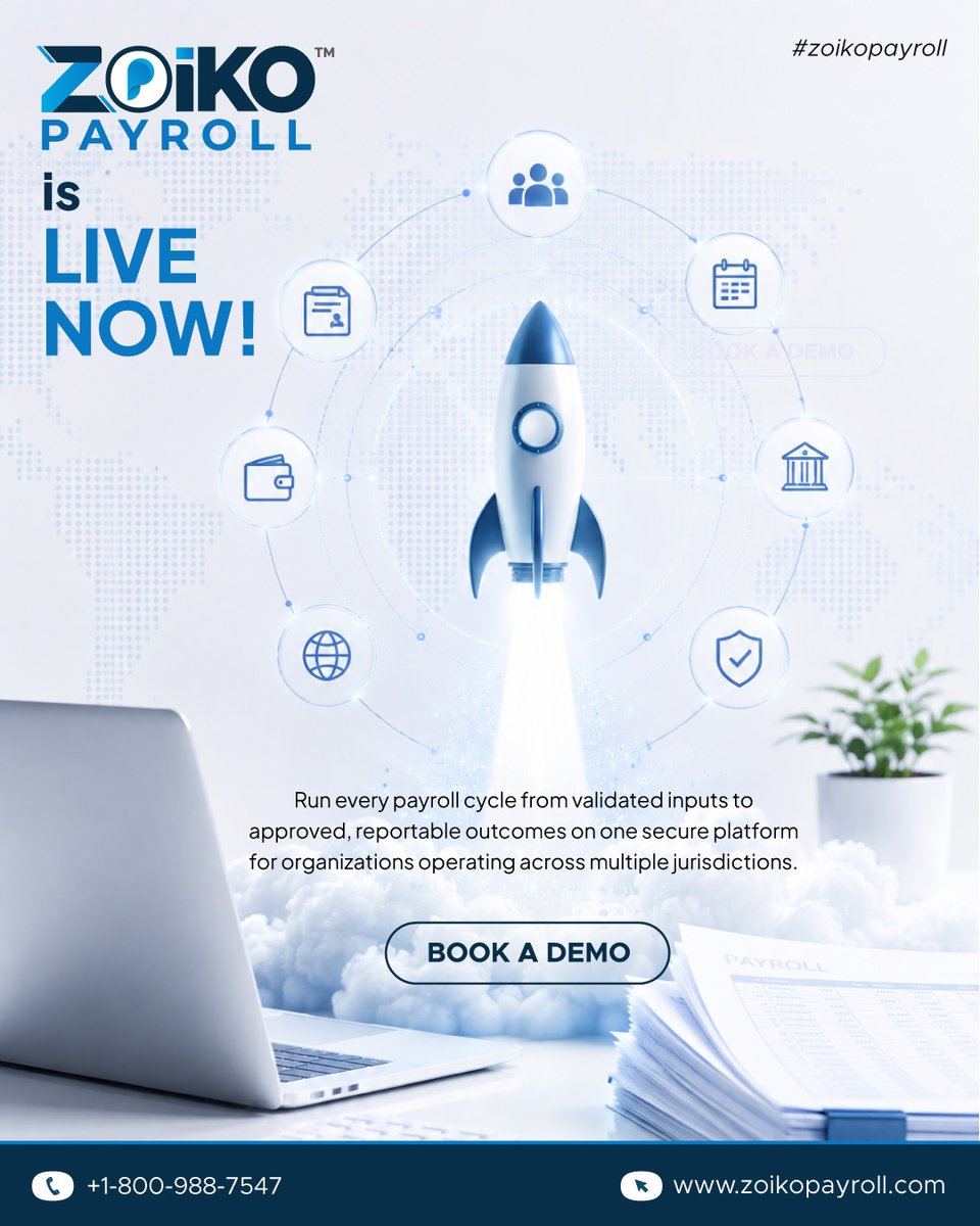 ZoikoPayroll's tweet photo. ZoikoPayroll Is LIVE NOW! 🚀💼

Run payroll cycles from validated inputs to approved, reportable outcomes—all on one secure platform.🌍

🌐https://t.co/QDGOD5TM5l
📞+1-800-988-7547
👉Book Your Demo Today!
#ZoikoPayroll #GlobalPayroll #PayrollManagement #HRTech #BusinessTechnology https://t.co/YHQsiolIwo