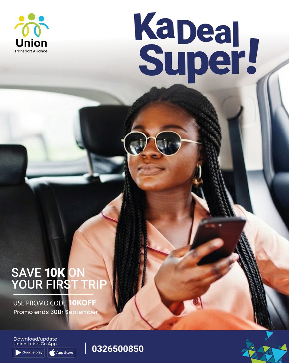 TheUnionUg's tweet photo. New month, ka deal kapya!

We've chopped a ka 10k off your first ride this month. Just use promo code 10KOFF

Tell your friends , it's a ka deal for everyone paka 30th September

Download or update the Union Let’s Go App 

#Promo #10KOFF #UnionLetsGo #RideAndSave #SweetDeal #RideHailingApp @GyozlynB