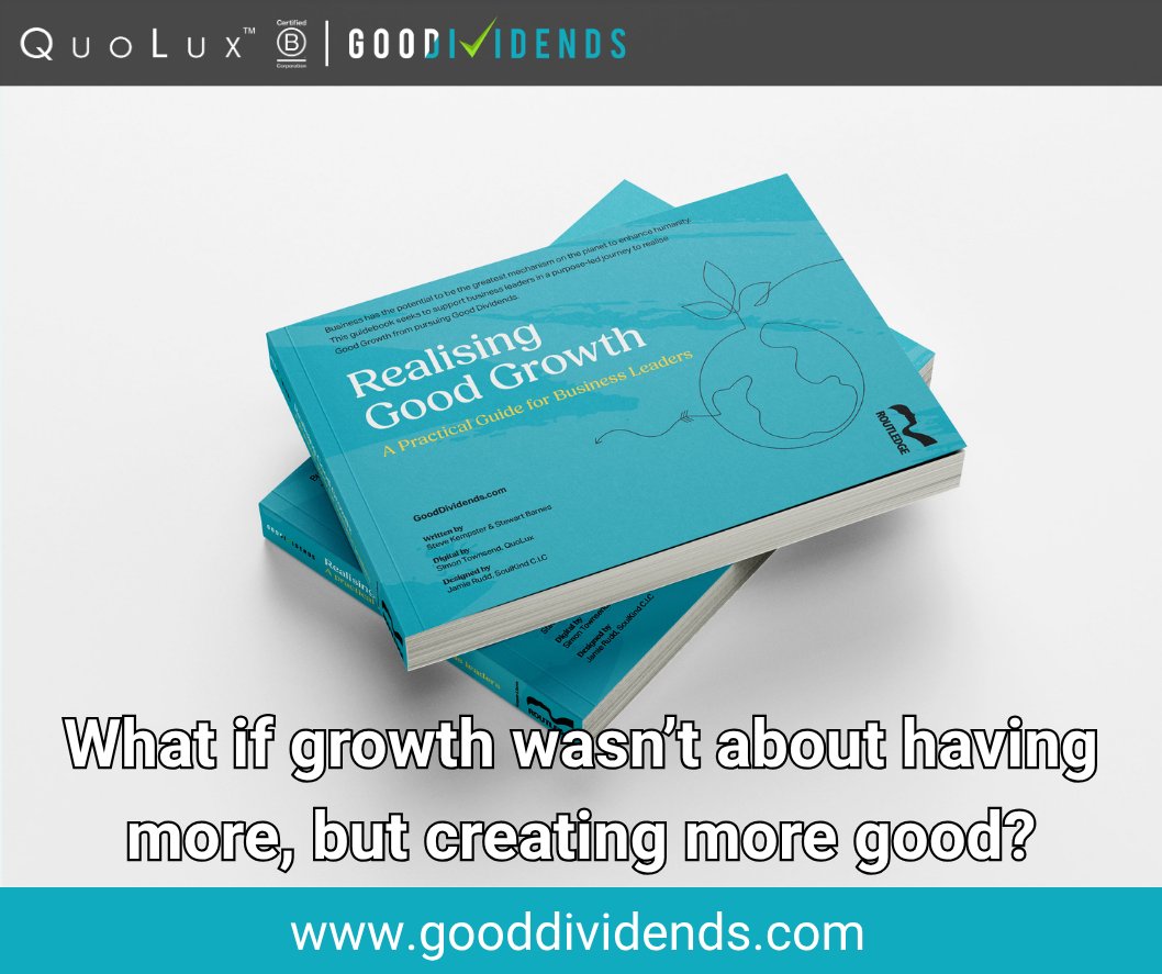 gooddividends's tweet photo. Realising Good Growth offers leaders a different path: building successful, regenerative businesses where profit is a pillar, not the destination.

It’s time to rethink growth. It’s time for Good Growth.

https://t.co/8xffdz0oET

#GoodDividends #GoodGrowth #BusinessForGood https://t.co/ealRNcARBc