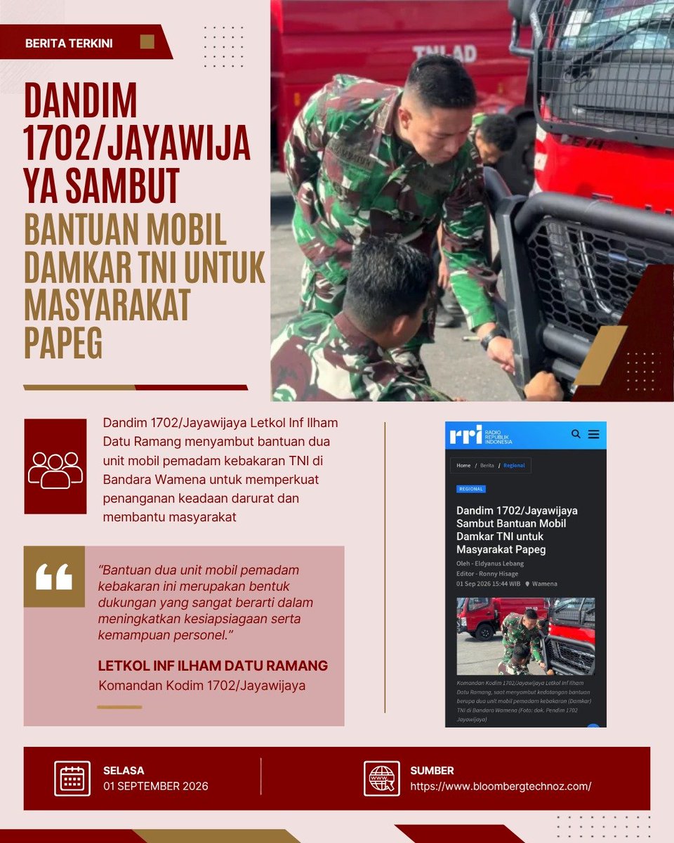 Adamfatiih_'s tweet photo. TNI bukan sekadar mengonstruksi berbahan beton dan baja, tetapi juga mengembangkan sumber daya manusia di daerah terpencil.
Kebaikan Negeri Utama https://t.co/lrdh2vyZ4v
