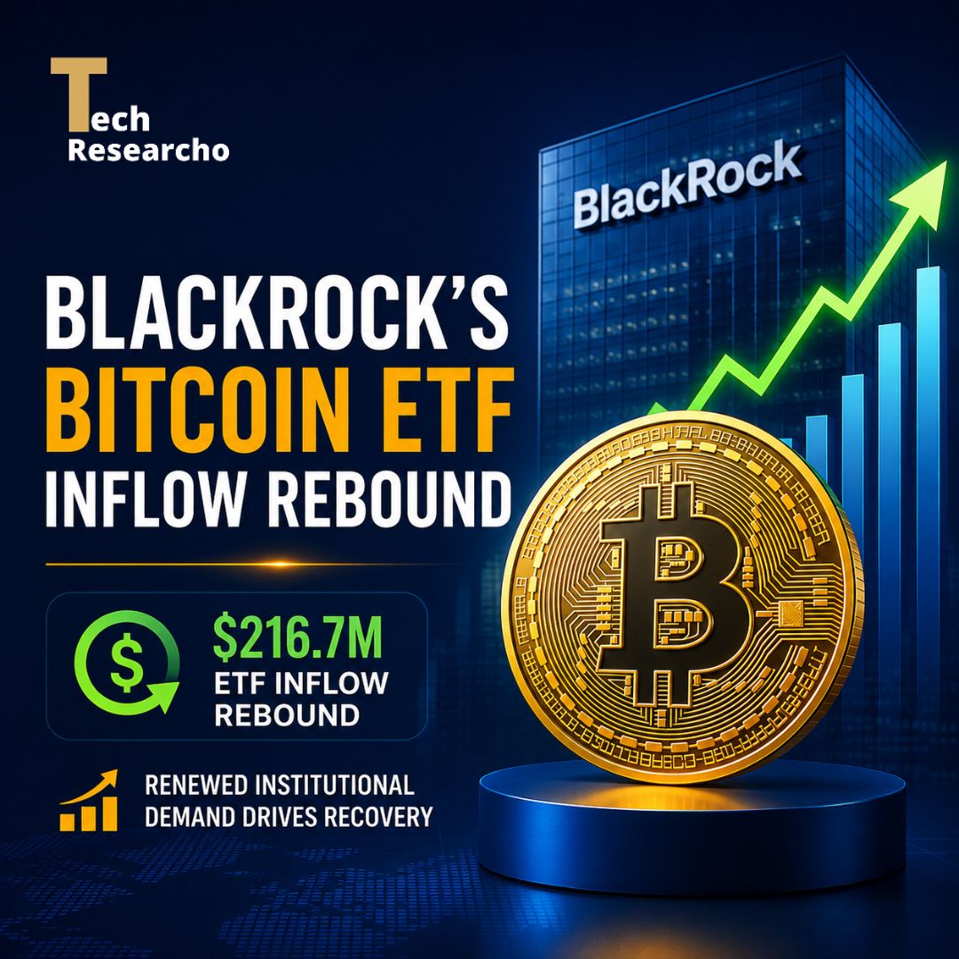 TechResearcho's tweet photo. @BlackRock IBIT led a $216.7M #BitcoinETF inflow rebound, signalling renewed institutional demand as #cryptocurrency markets navigate volatility.

Full story: https://t.co/d7a2pVwmfF https://t.co/GDXiaxBJoT