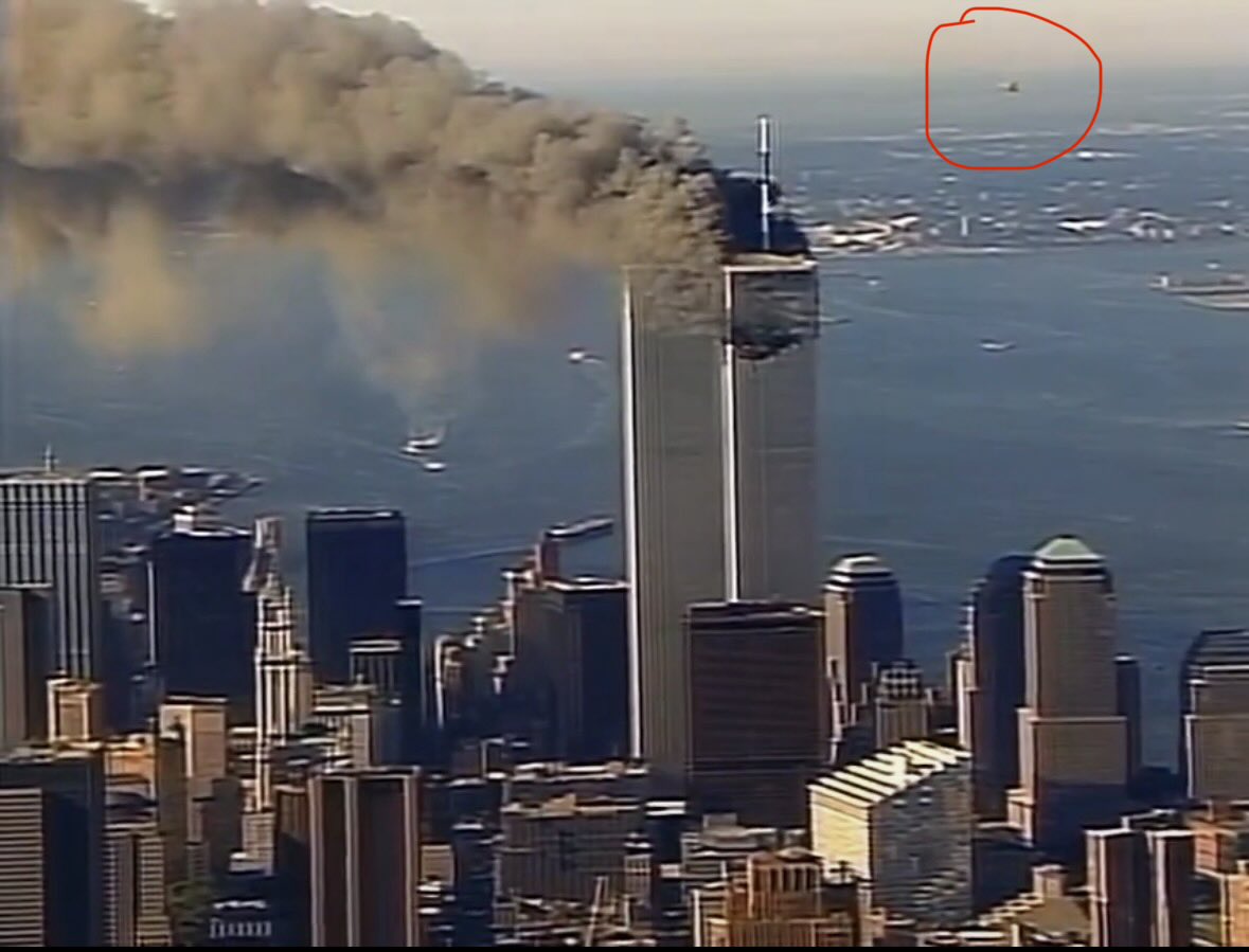 Sal_Robins2's tweet photo. 25 years on and my stomach still lurches when I see these videos. 
You’ll see the second hijacked plane come into view on the right hand side of the screen, descend out of view behind the second tower, hit it, then explode on impact. 
Those who are attempting to sell a different narrative about these events are doing so to drive their own political/ideological agendas. 
We must not let them win. 
The thousands of people who were massacred that day deserve recognition and justice in the shape of the truth. 
Islamic terrorists hijacked those planes with martyrdom, the murder of as many “infidels” as possible and to bring terror to all Americans as their only motives. 

Honour the victims and fallen heroes of 9/11 by telling the truth, no matter how ugly it is or how offended detractors of the events of that day pretend to be. 

Remember, those who choose to deny/forget history are doomed to repeat it.