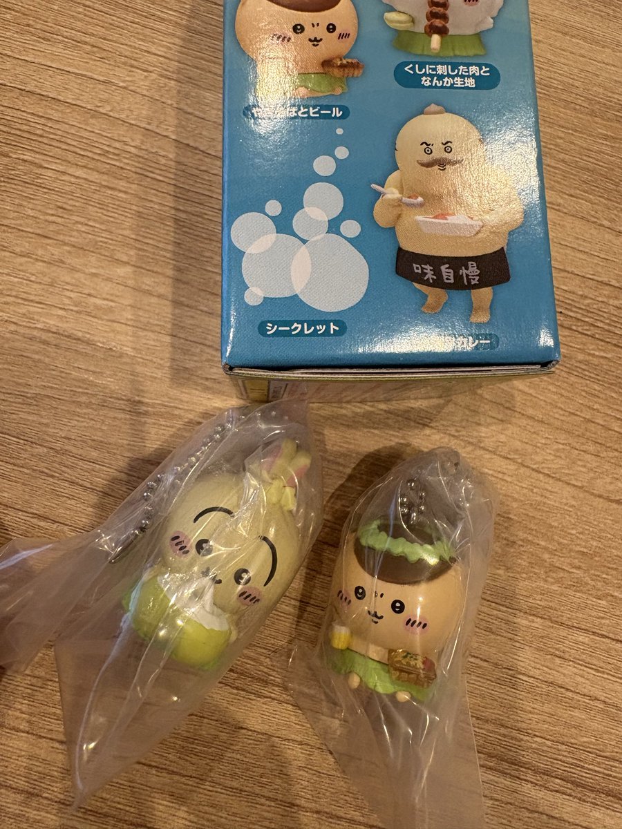 n_____002's tweet photo. 【交換】ちいかわ　
たべものいっぱいマスコット

譲)うさぎ🐰くりまんじゅう🌰各1個

求)カツカレー（島二郎）・シークレット

2つ一緒に交換可能な方優先

郵送にて交換お願いします。
よろしくお願いします✨ https://t.co/gP2dZmm0Po